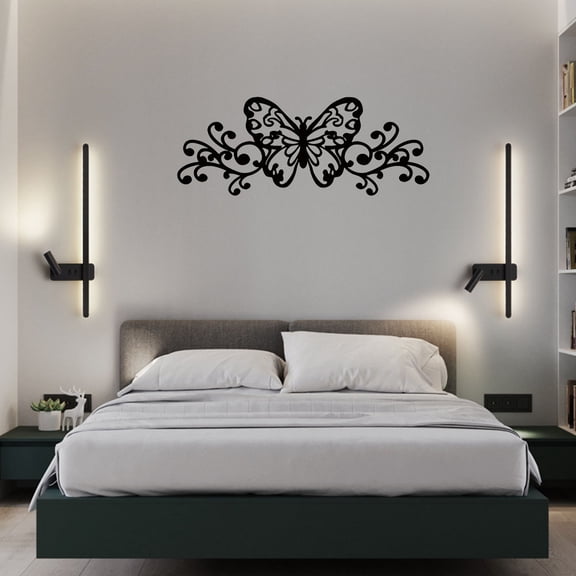 HELLOYOUNG 15.74 inch Metal Butterfly Scroll Wall Art Wall Decor Art Iron Drawings Wall suitable for Living Room/Entryway Light Luxury style Lobby Wall Decor