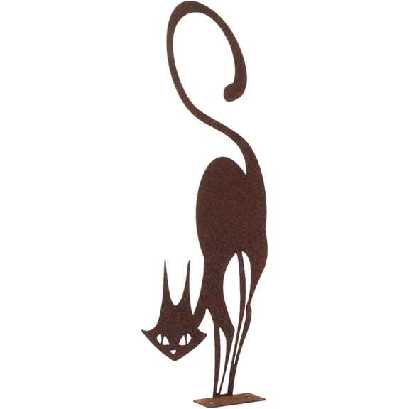 HELLOYOUNG 15.75 inch rust colored cat iron Art Hanging hook Metal Wall Decoration Wall Pediments Classic Pattern Wall Hanging for kitchen/entrance Wall Transformation Artifact Modern and simple