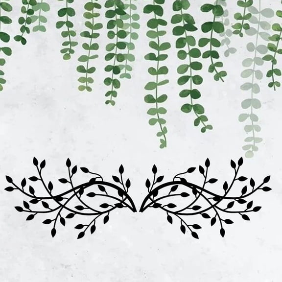 HELLOYOUNG 15.8 inch 2pcs Branches Iron Art hook Metal Art Prints Classic Pattern Wall Hanging for Bedroom/Bathroom Hide defects Beautify the space