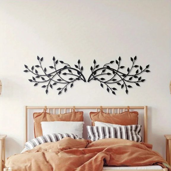 HELLOYOUNG 15.8 inch 2pcs Branches iron Art Hanging hook Metal Wall Decoration Wall Pediments Wall Hanging for Entryway/Dining Room Wall Transformation Artifact Exquisite texture