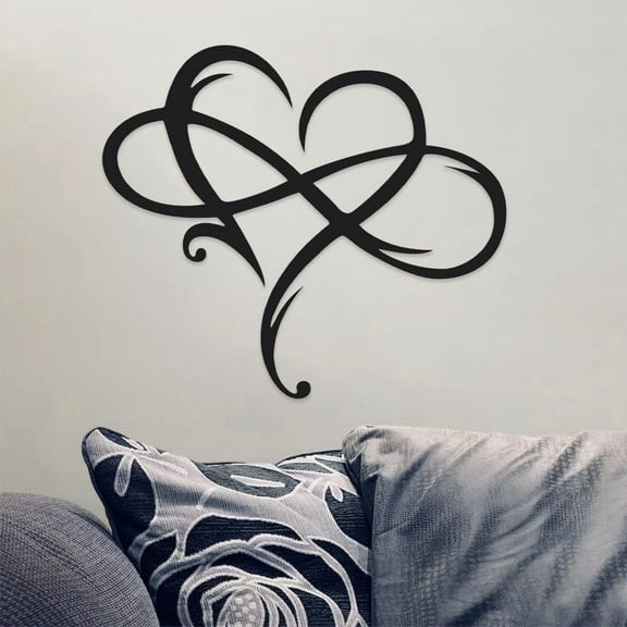 HELLOYOUNG 15.8 inch Unlimited Love Iron Art Hanging hook Metal Decorative Wall Panels Hanging for Kitchen/Bedroom Simple style Classic pattern