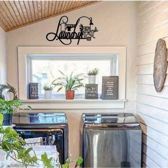 HELLOYOUNG 15x9 Inch Laundry Wall Pediments Decorative Plates Rustic Farmhouse Laundry Art Prints Wallpaper Strippers Wall Decals & Stickers Metalwork Ideal Hanging Laundry Area & Home Sign