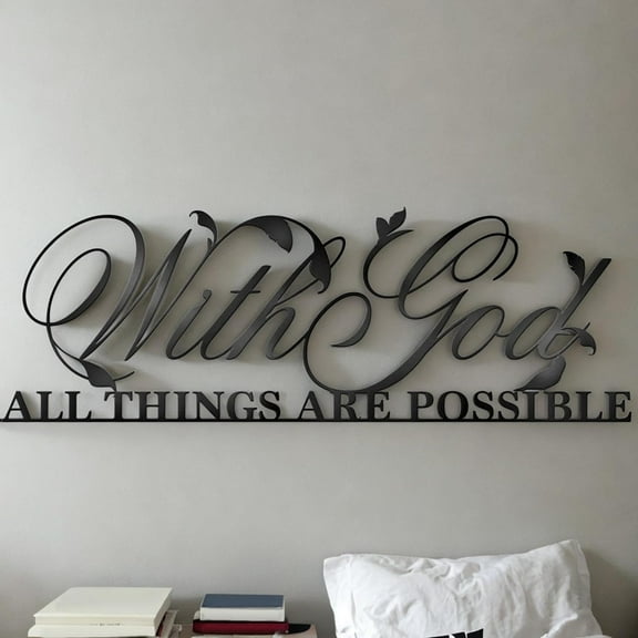 HELLOYOUNG 17.32 - Inch Durable God Verse Iron Painting Bible Scripture Decor, Metal Wall Hanging Organizer Ideal for Outdoor/Indoor Enhance Space with Spiritual Charm