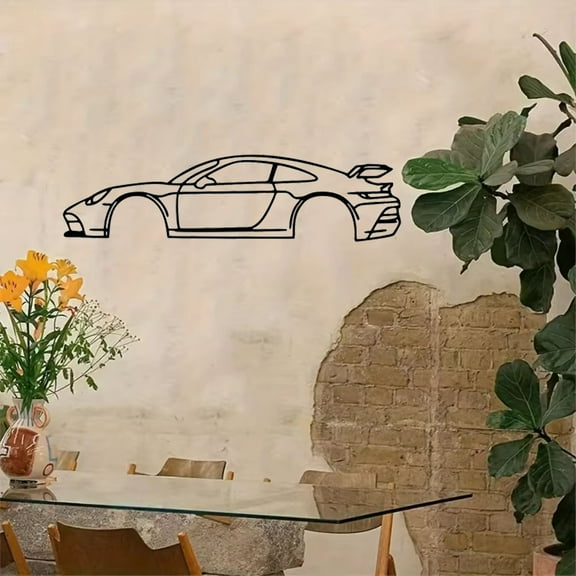 HELLOYOUNG 17.7 - Inch Art of Murals Meets Coupe Wall Decor Hot Border Iron Sports Car Decorative Panel Eco-Friendly Auto Decorative Accessory Garden and Patio Outdoor Decor