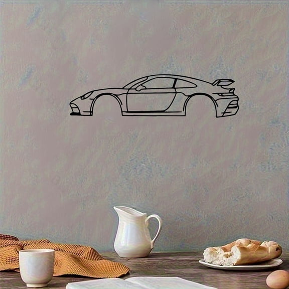 HELLOYOUNG 17.7 - Inch Premium Coupe Metal Art Hot Border Iron Line Design Modern Stylish for Living Room/Entrance Wall Decor Hot Border Metal Line Sports Car Drawings