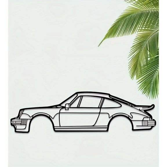 HELLOYOUNG 19.69 - Inch Black Metal Line Sports Car Sign – Iron Painting with Art of Murals-Inspired Lines Must-Have for Automotive Theme Decor Wall Decals & Stickers