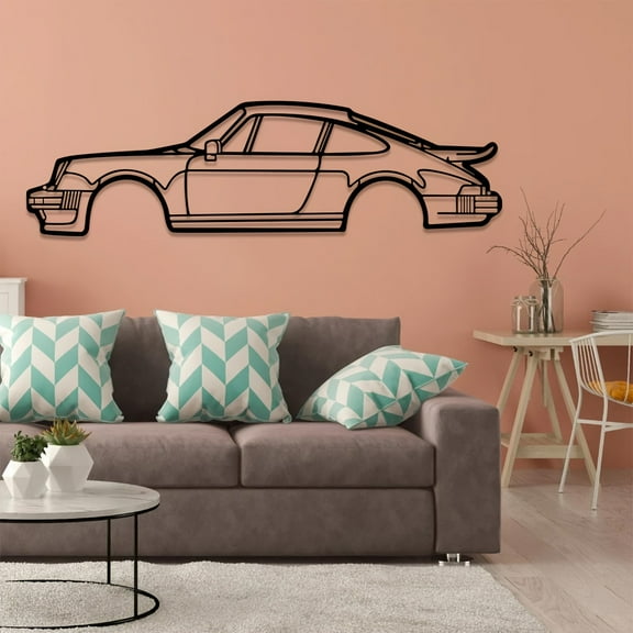 HELLOYOUNG 19.69 - Inch Discover The Charm of Sports Car Metal Wall Art - Creative Iron Line Design Lovely Wall Decoration Decorative Wall Panels