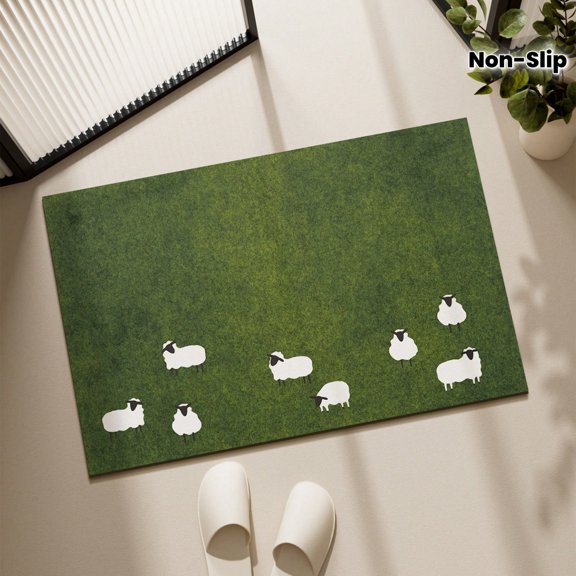 HELLOYOUNG 1pc Grass Lamb Pattern Diatom Mud Mat Non-Slip Floor Cushion for Bathroom Kitchen Sink Entryway Home Decor