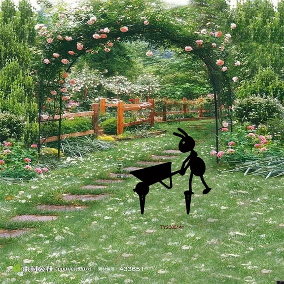 HELLOYOUNG 1pc Metal Ants Garden Decor Outdoor Iron Lawn Stakes Yard Art Ornaments Backyard Sculpture Outdoor Garden Land Decoration Signage Wrought Iron Stakes