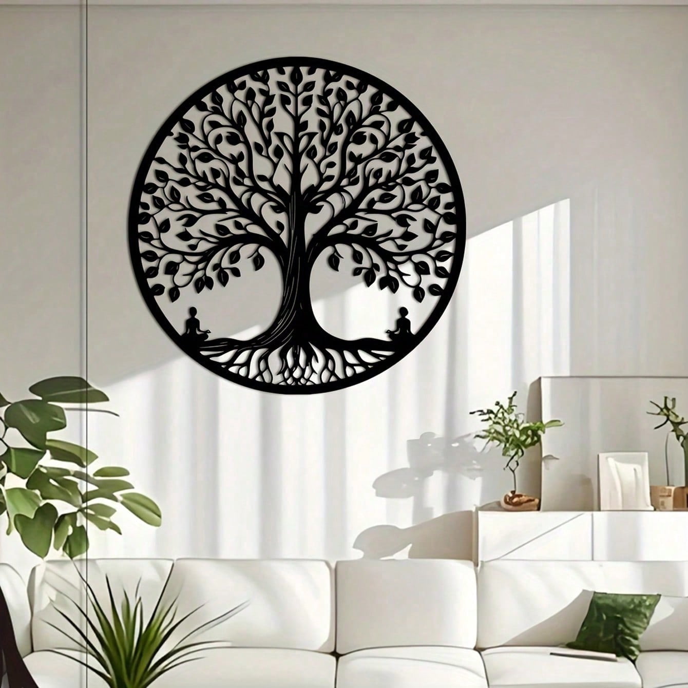 HELLOYOUNG 1pc Rustic Metal Tree Of Life Wall Art - Reusable Decorative ...