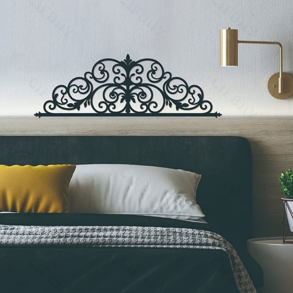 HELLOYOUNG 20.1 Inch Art Deco Iron Painting Iris Scroll Wall Art Floral Art Prints Eco - Friendly Ideal for Bedroom/Living Room Enhance Luxury & Create Elegant Atmosphere