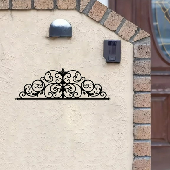 HELLOYOUNG 20.1 Inch Inch Durable Iris Scroll Iron Painting Art Deco Design Hanging Organizer Floral Metal Wall Art Ideal for Living Room Entrance Stylize Space