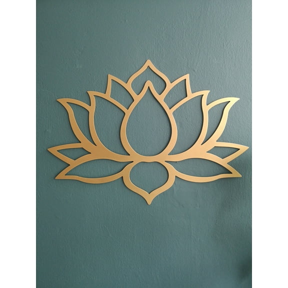 HELLOYOUNG 21.73 inch Golden Lotus iron Storage hanging metal Coat Hook decoration iron art painting suitable for Living room/dining room Simple style transformation artifact Create an atmosphere