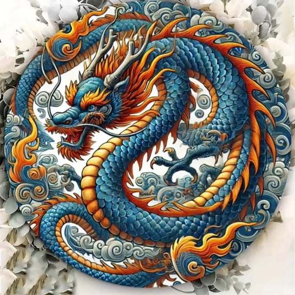 HELLOYOUNG 2D 1PC Candy Land Theme Circular Sign Crafted Rainbow Dragon Design, Waterproof Corrosion-Weather Resistant Festive Decor