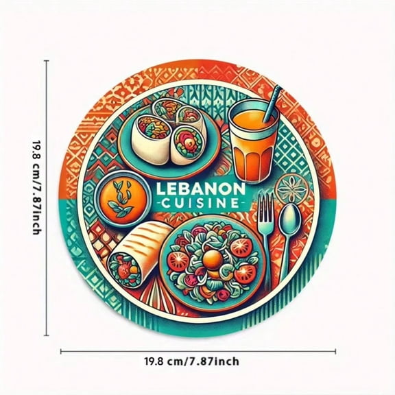 HELLOYOUNG 2D Flat Cuisine Metal Sign 7.87x7.87" Iron Art Vibrant Traditional Food Illustrations Waterproof Wall Decor for Kitchen