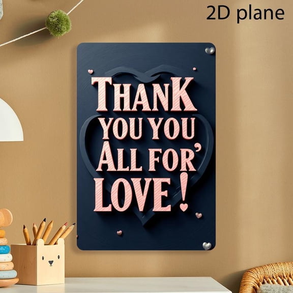 HELLOYOUNG 2D Heart Shaped Love Sign Romantic Home Decor Metal Wall Art For Indoor Outdoor Use Perfect For Holidays Gift Aluminum Signs Decorative Plaques