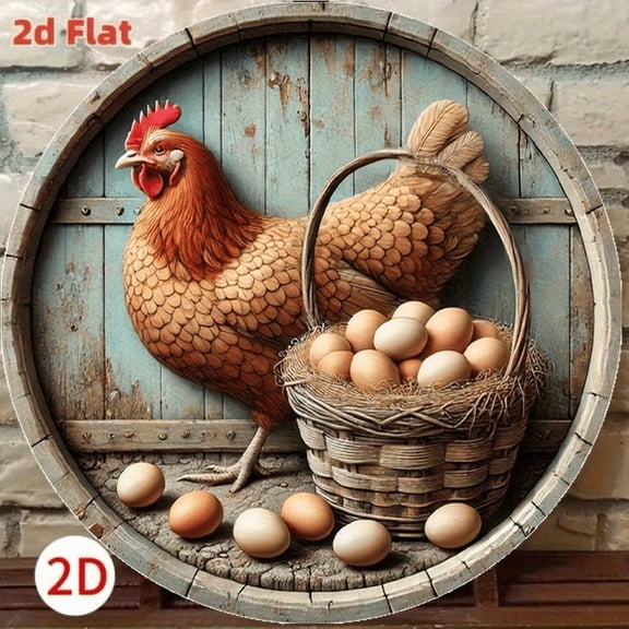 HELLOYOUNG 2D flat circular wall decoration, rustic, logo, for kitchen/bar - durable, suitable for home and office atmosphere