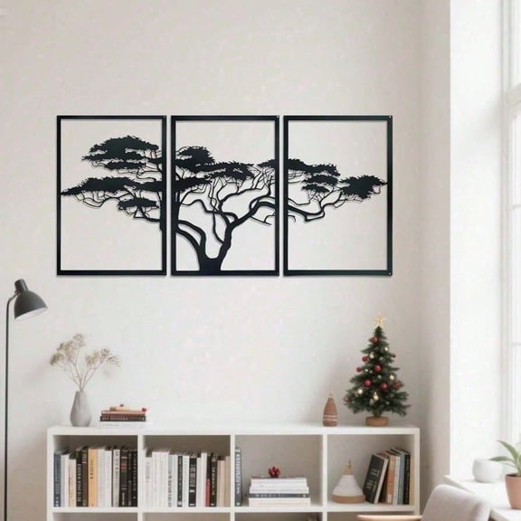 HELLOYOUNG 3-Piece Tree of Life Metal Wall Art, Spiritual Boho Decor for Living Room Bedroom Office, Vintage Farmhouse Gothic Witchy Aesthetic, Meaningful Gift for Women