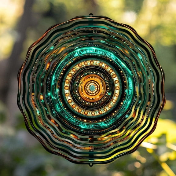 HELLOYOUNG 360 Rotating Wind Spinner 10 Inch Metal Outdoor Garden Decor Dynamic Motion Iron Sun Catcher Color Atmosphere Pendant Spring Summer Gift