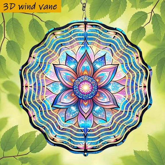 HELLOYOUNG 3D Colorful Glass Petal Wind Chimes 360 Rotating Hook, DIY Creative Garden Decoration, Ideal Valentine Mother Day Father Day Gift for Outdoor Home Year Round