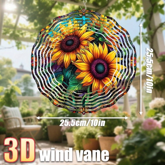 HELLOYOUNG 3D Mosaic Sunflower Metal Wall Art Outdoor Garden Yard Decoration 25.5cm