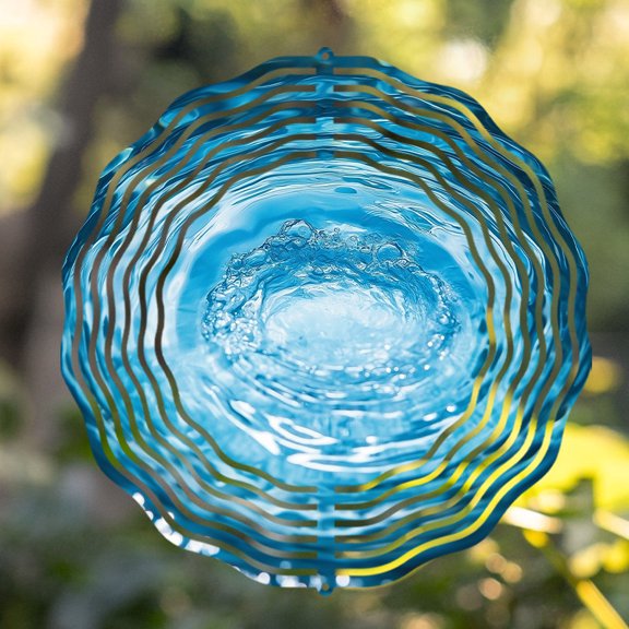 HELLOYOUNG 3D Water Theme Pattern Outdoor Wind Chimes Metal Wind Spinner Rotator for Yard Garden Patio Lawn Decor Spinning Hanging Ornament