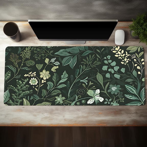 HELLOYOUNG 40X90CM Large Gaming Mouse Pad with Creative Plant Pattern, Extended Anti-Slip Rubber Base, Waterproof Surface for Home Office Desk Decor, Personalized Gift Accessory