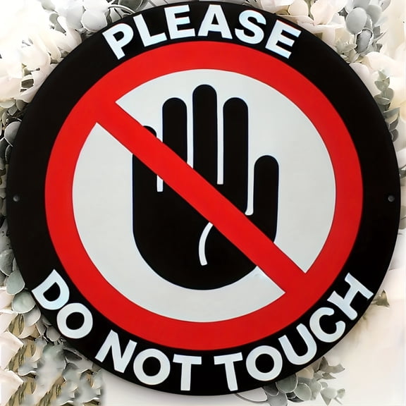 HELLOYOUNG 7.8 Inch Do Not Touch Metal Sign Heavy Duty Aluminum Warning Plaque for Garage Restaurant Man Cave Wall Decor