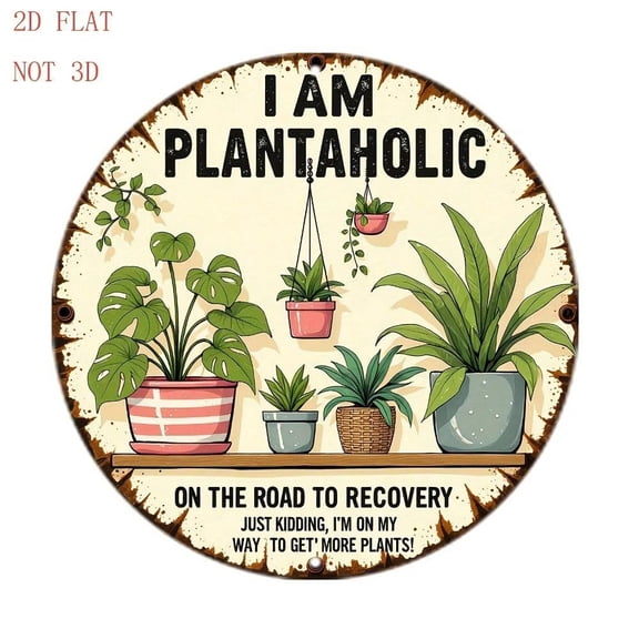 HELLOYOUNG 8-Inch Round Iron Wall Art Plant Theme Rustic Farmhouse Home Decor Trending TikTok Unique Gift