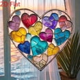 thumbnail image 1 of HELLOYOUNG 8 Inch Sun Catchers for Windows  Flat Heart Acrylic Suncatcher with Stained Glass Style, Vibrant Color Block Mosaic Design for Home Garden Living Room Office Decor, 1 of 4