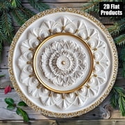 HELLOYOUNG 8 Round 2D Metal Mandala Wall Art, Aluminum Decor Sign for Home, Rustic Gift for Living Room