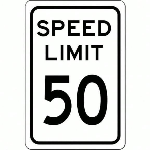 HELLOYOUNG 8"x12" Aluminum 50 MPH Speed Limit Sign, Corrosion-Resistant High Contrast Design for Traffic Control