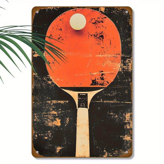 HELLOYOUNG 8x12 Inch Retro Aluminum Ping Pong Sign Rustproof Metal Wall Art for Home Bar Cafe Decor Easy To Hang
