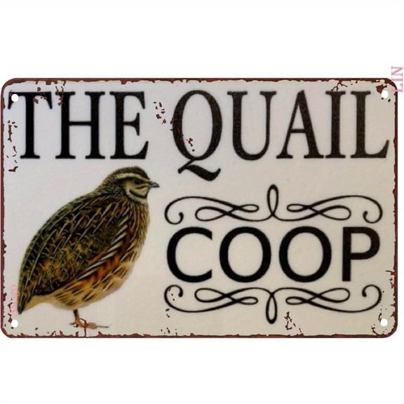 HELLOYOUNG 8x12" Vintage White Charming Quail Coop Metal Sign - Ornate Bird Design Tin Plaque, Retro Decor for Home Bar Office Kitchen