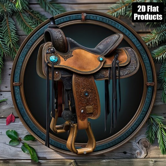 HELLOYOUNG 8x8 Inch 2D Flat Round Aluminum Metal Sign Plaque for Home Bar Coffee Shop Wall Decor Retro Vintage