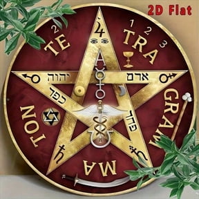 HELLOYOUNG 8x8 Inch Hexagon Vintage Metal Tin Sign Pentagram Round Rustic Aluminum Wall Art Dcor for Home Bar Cafe Garage Retro