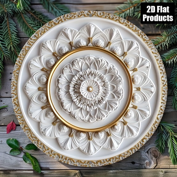 HELLOYOUNG 8x8 Inch Round Metal Mandala Wall Decor Sign, Aluminum Art Plaque for Home Bar Kitchen Office, Christmas Party Gift Housewarming Decor