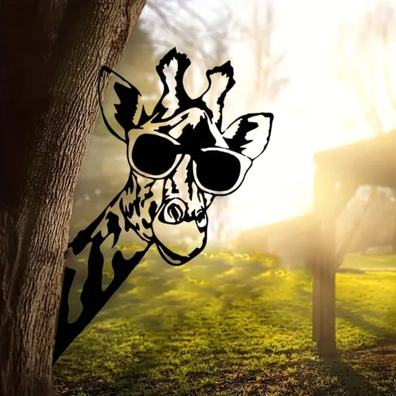 HELLOYOUNG 9.84 inch giraffe Iron Art hook Metal Art Prints Classic Pattern Wall Hanging for entryway/Living room Modern Simple style Beautify the space Outdoor scenes Clean lines Highly practical