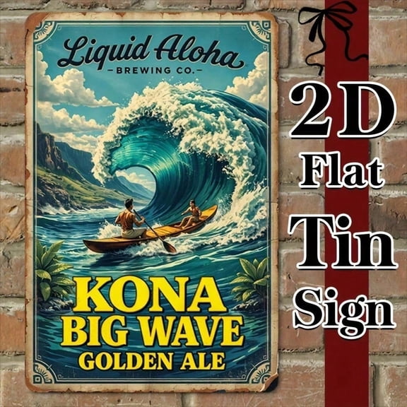 HELLOYOUNG Aloha Brewing Co Vintage Tin Sign 8x12 Inch Metal Beer Wall Decor Rustic Pub Bar Kitchen Art Retro Plaque