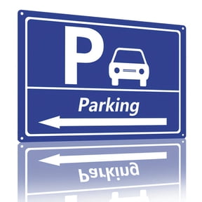 HELLOYOUNG Aluminum Alloy Left Side Parking Sign, Durable Rustproof Metal Directional Guide for Outdoor Wall, Decorative Arrow Plaque