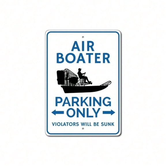 HELLOYOUNG Aluminum Boat Parking Sign Air Boater Metal Wall Art Decor for Garage Lake House