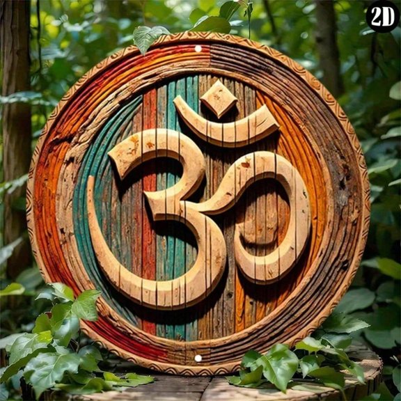 HELLOYOUNG Aluminum Sign Vibrant Turquoise Round Rustic Metal Tin Wall Art for Home Decor