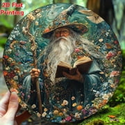 HELLOYOUNG Aluminum Wizard Wall Art Sign for Kitchen Living Room Office Decor, 8x8 Inch 2D Flat Metal Tin Plate