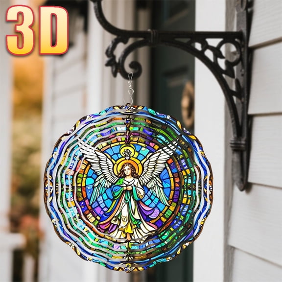 HELLOYOUNG Angel Wind Spinner 360 Rotating Kinetic Garden Decor, 25.5cm Hanging Ornament for Patio Yard Art Wind Sculptures & Spinners