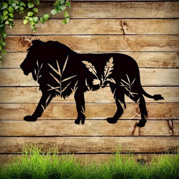 HELLOYOUNG Artfully Crafted Lion Metal Wall Decor 3D Iron Sculpture for Living Room Bedroom Kitchen, Large Roaring Wild Animal Art Sign, Unique Home Gift & Rustic Decor