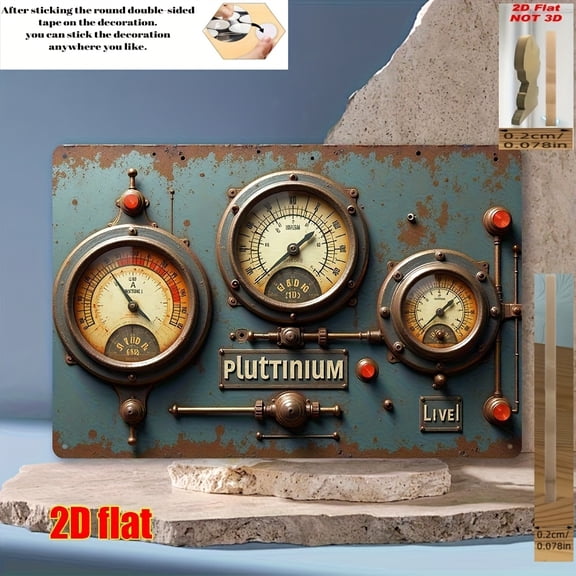 HELLOYOUNG Back To The Future Wood Sign 7.8x11.8 Inch, Retro Movie Poster Tin Sign, Double-Sided Adhesive for Indoor Outdoor Wall Decor, Vintage Industrial Metal Art