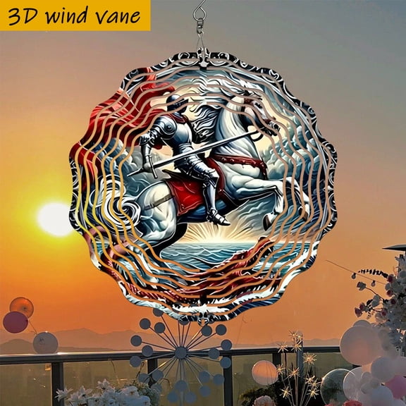 HELLOYOUNG Battle Design Wind Spinner, 10 Inch Metal Dragon Wind Vane 360 Rotating, Outdoor Mythical Decor Weatherproof, Easy Install Garden Art for Home Halloween Wedding Gift
