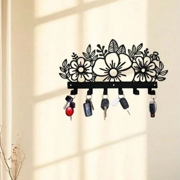 HELLOYOUNG Black Iron Plant Hooks Wall Mounted Decorative Plant Hangers for Indoor Outdoor Metal Keychain Farmhouse Boho Wall Decor Hook Rack