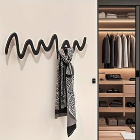 HELLOYOUNG Black Metal Arc Wall Hook Set - Heavy Duty Coat & Bag Hanger for Entryway, Hallway, Bathroom - Space Saving Rustproof Hall Tree Hook for Kitchen Modern Decor Gift for Housewarmin