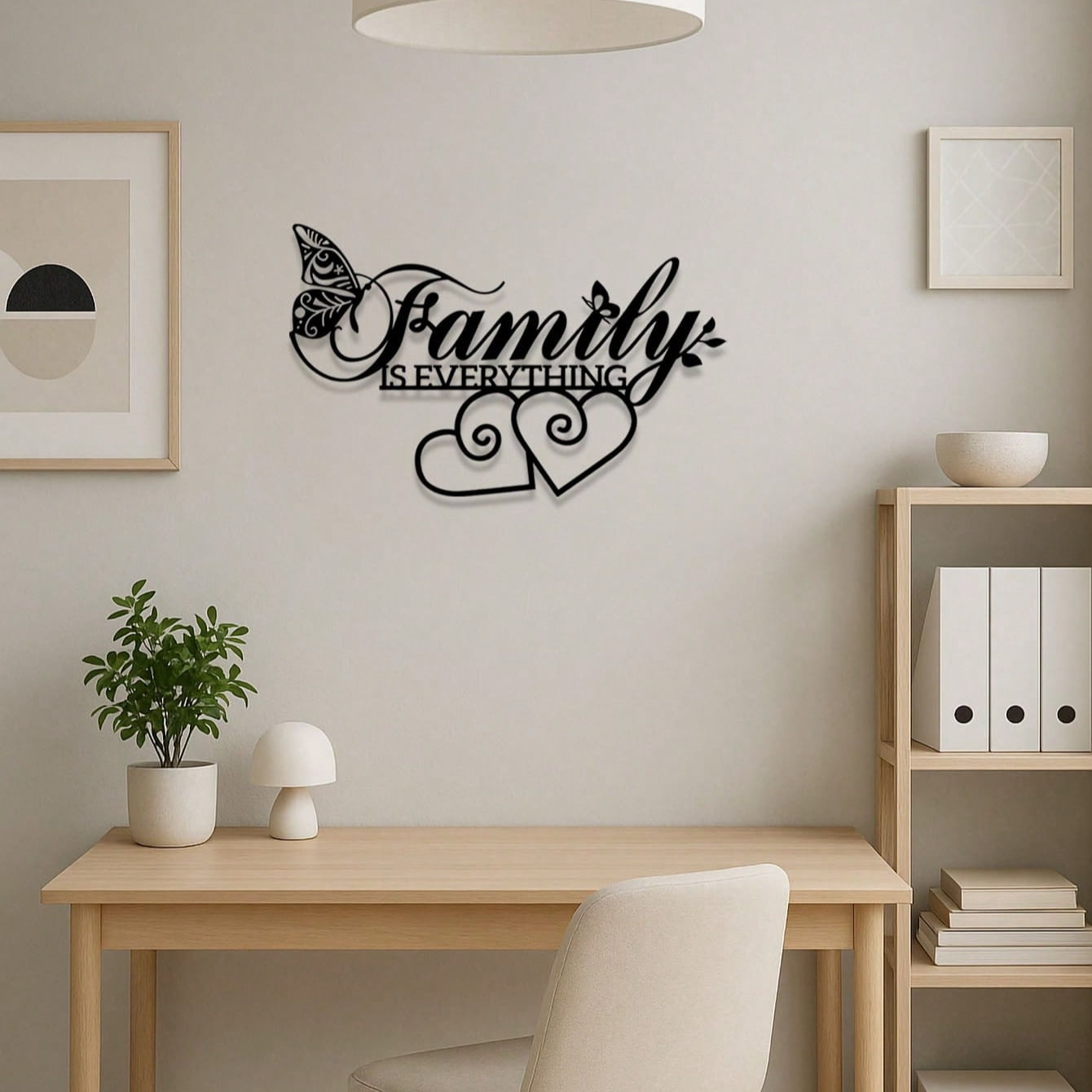 HELLOYOUNG Black Metal "Family Is Everything Wall Decor Minimalist ...